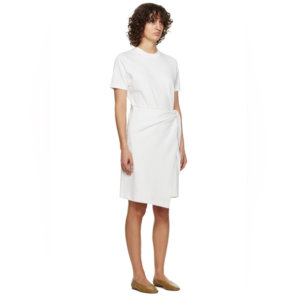 VINCE Off White Side Tie Cotton T-Shirt Mini Dress - Picture 11 of 11